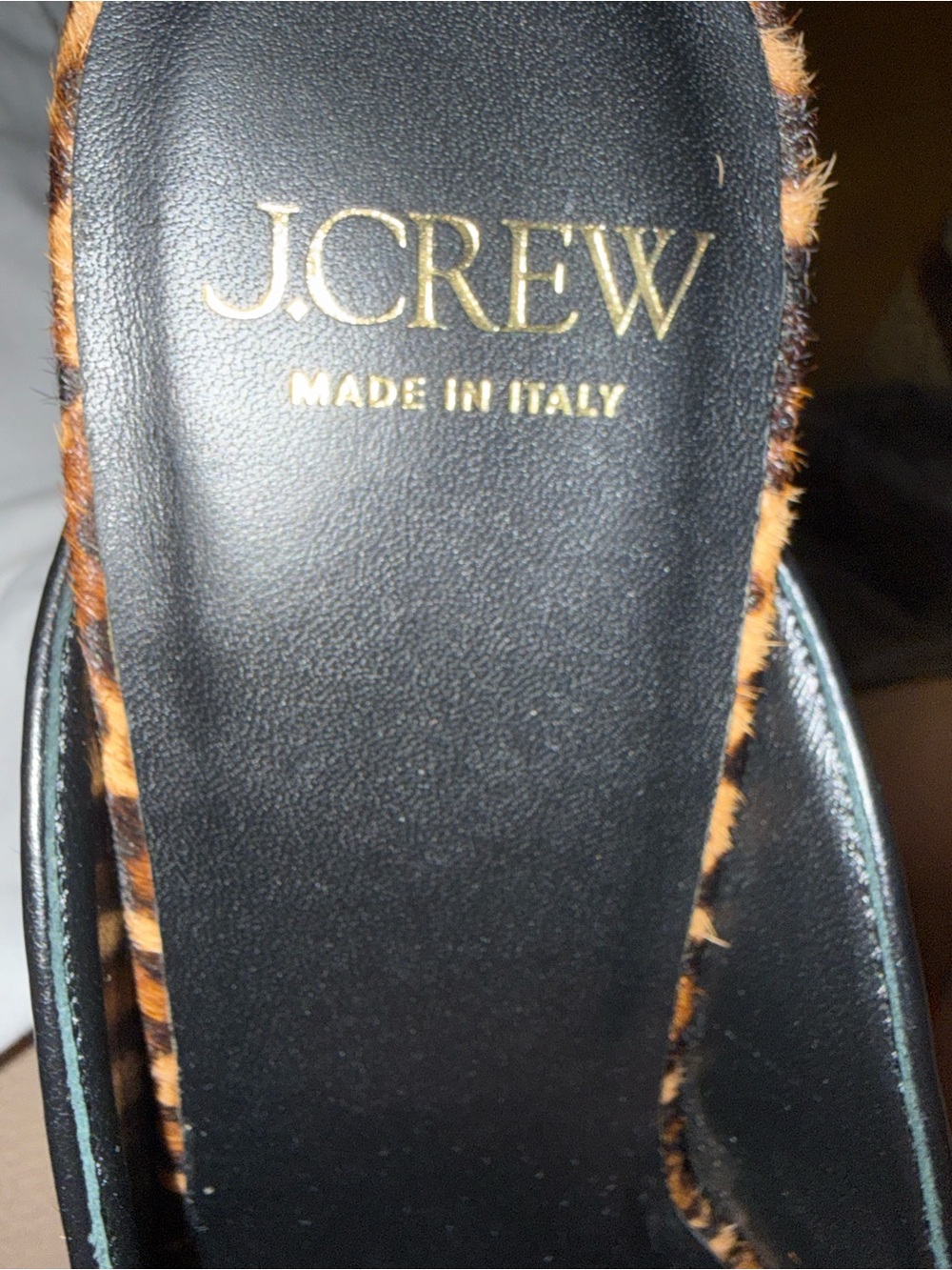 J.Crew Leopard-Print Pointed Mules with Gold Buckle - Picture 5 of 5